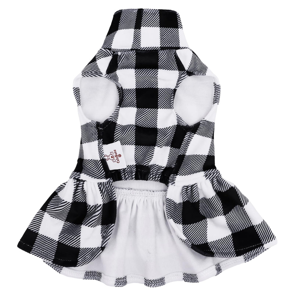 CuteBone Velvet Turtleneck Dress care guide demonstrates easy maintenance.