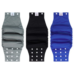 CuteBone front view diaper with snaps for secure male-fit protection.