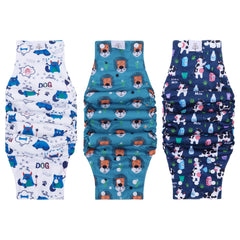 CuteBone washable dog diapers with snaps on front for secure fit and leak protection