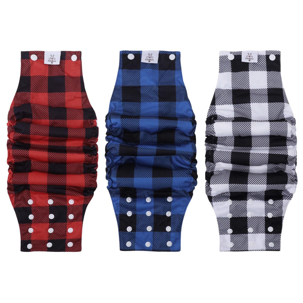 CuteBone washable dog diapers with snaps provide secure, adjustable fit for male dogs.