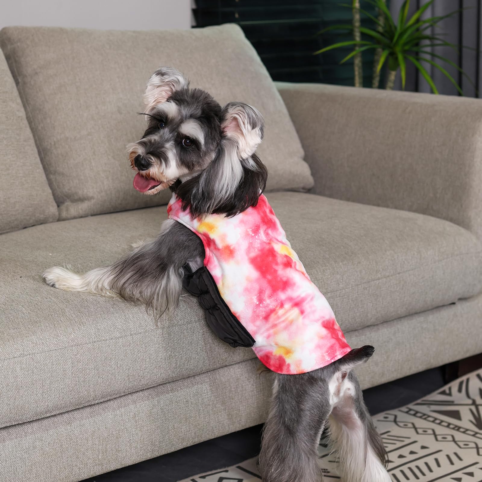 CuteBone winter dog coat side view shows adjustable straps for secure fit.