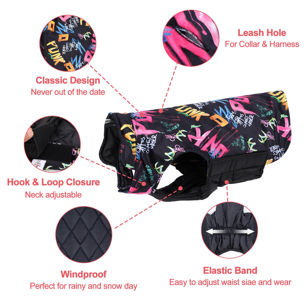 CuteBone winter dog jacket windproof quilted plaid design on model for style.