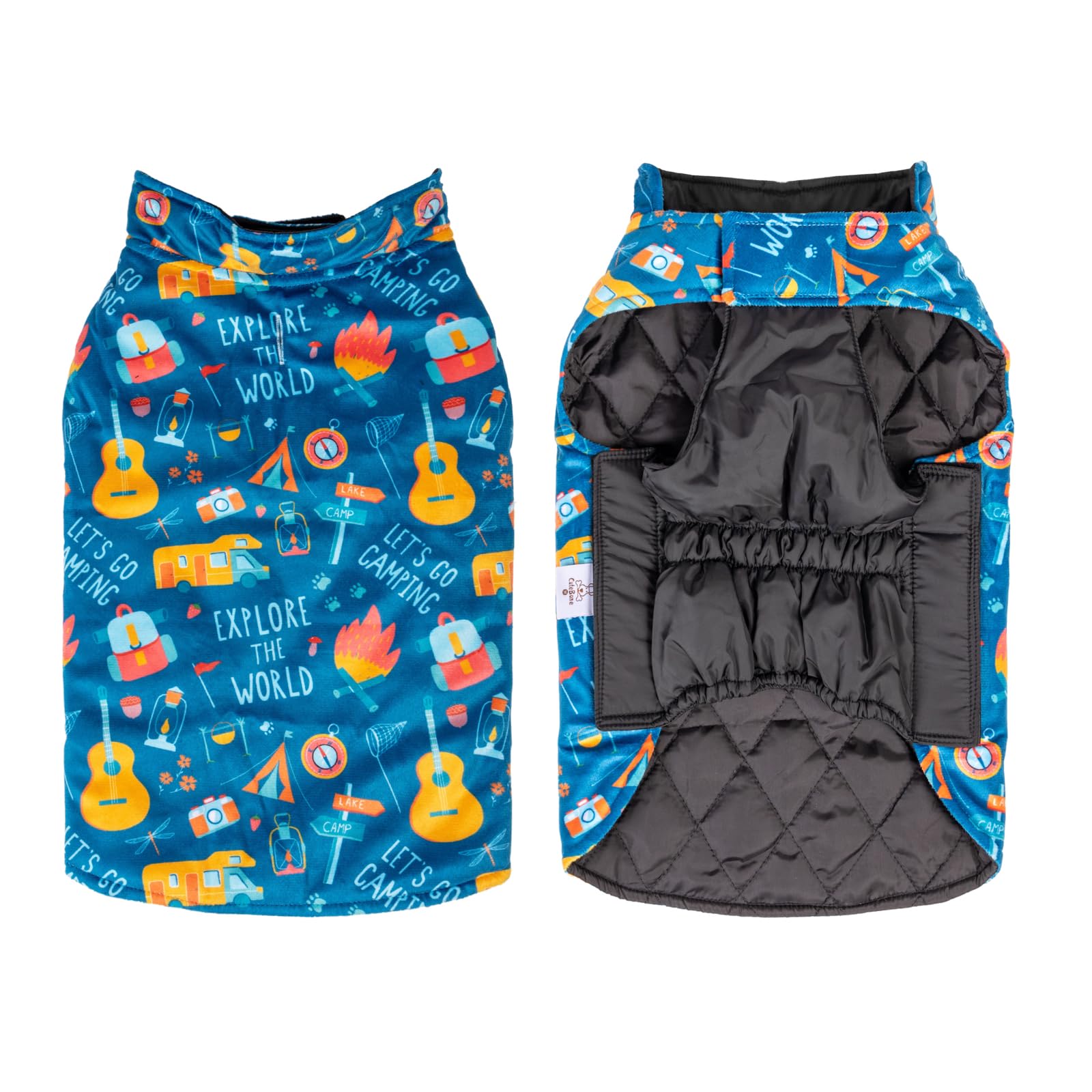 CuteBone winter dog jacket with reversible plaid design for versatile style and warmth.