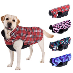 CuteBone winter dog jacket with reversible plaid for versatile warmth and style