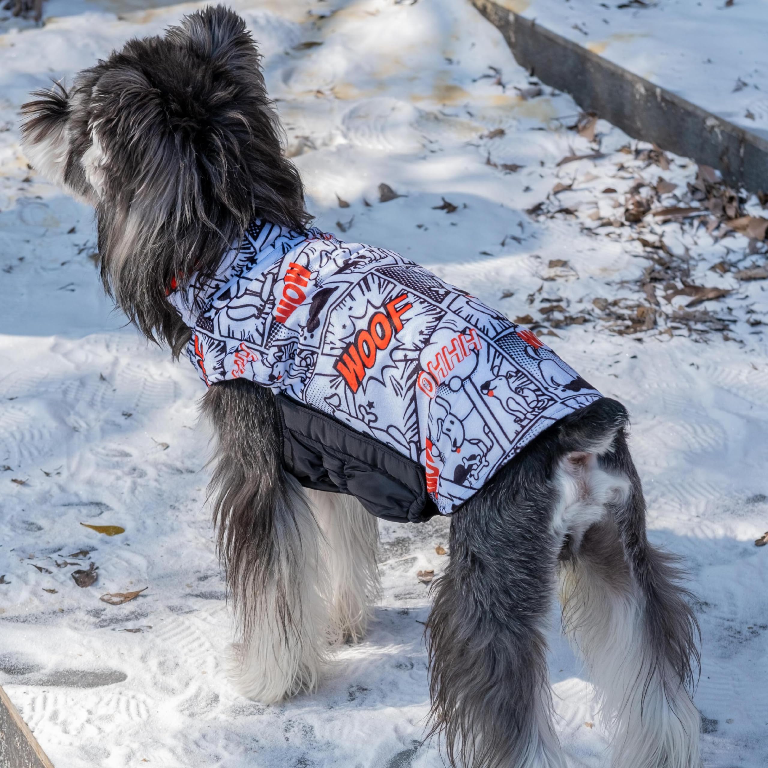 CuteBone winter dog jacket size chart to find the right fit.