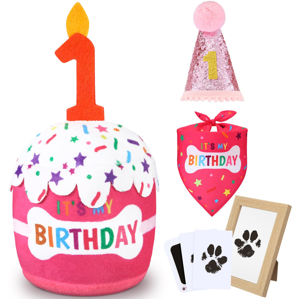 Cutecrop dog 1st-birthday hat with sequins—festive photo-ready accessory