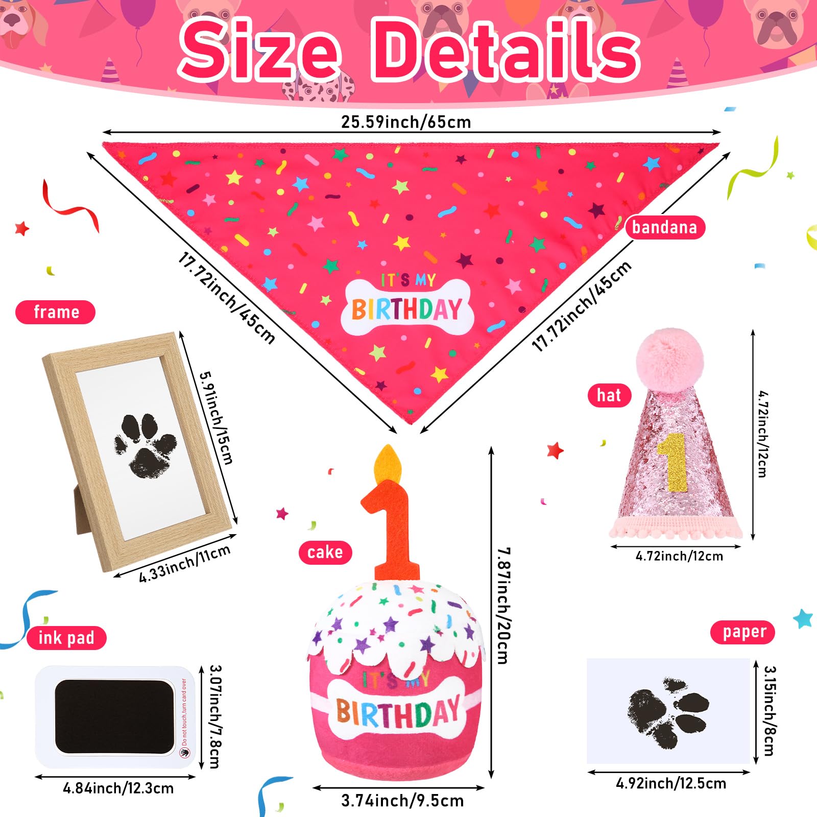 Cutecrop dog 1st-birthday photo frame—paw print keepsake for memories