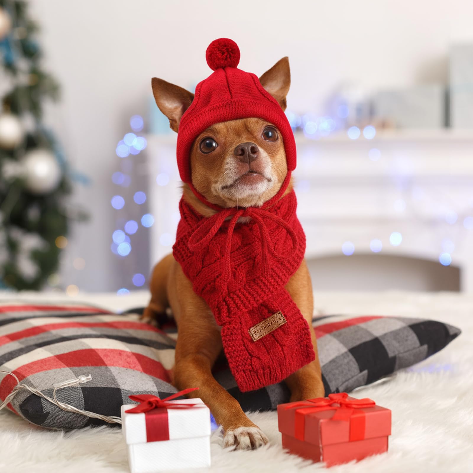 Cutecrop dog scarf with easy neck adjustment adapts to small pets