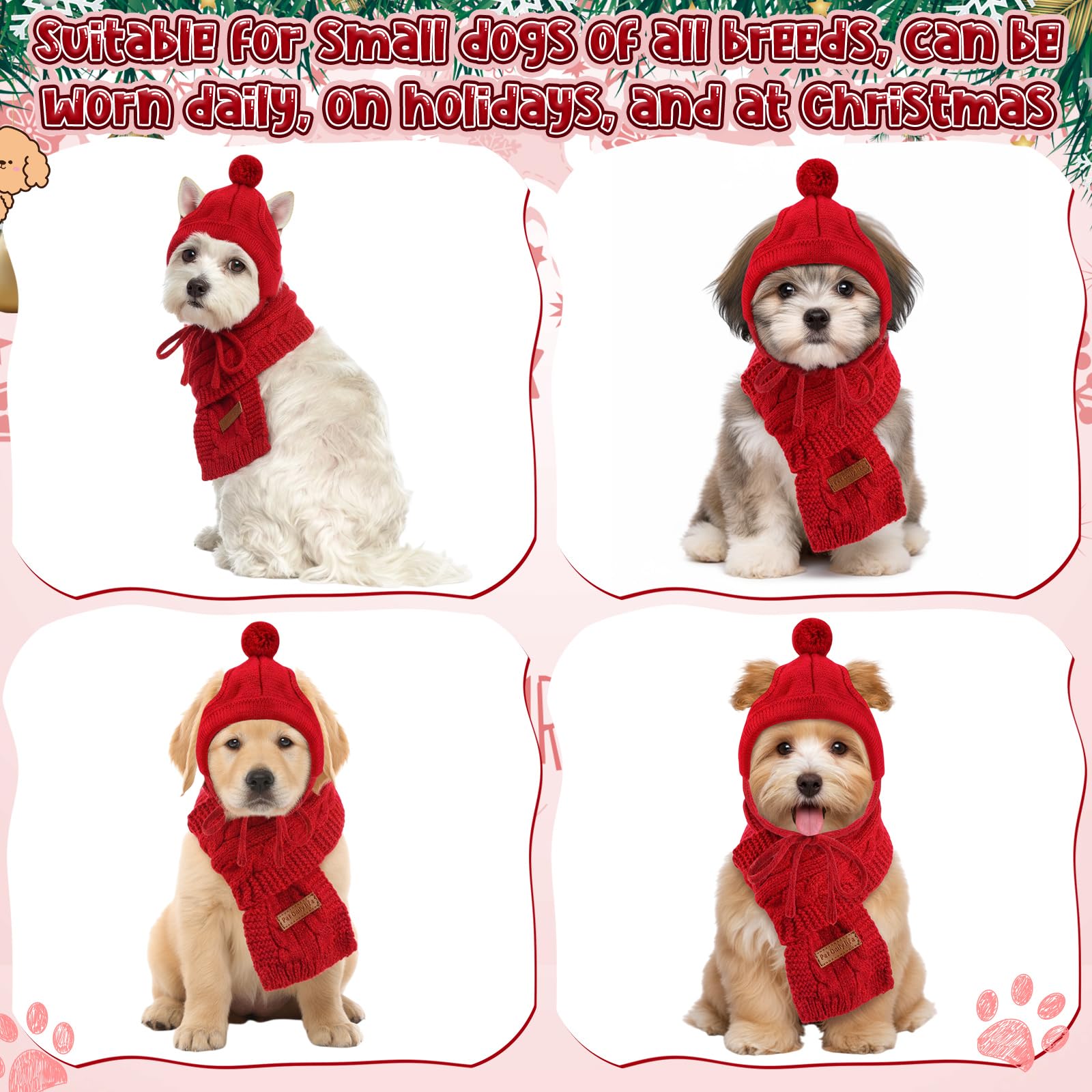 Cutecrop winter pet set in red offers coordinated festive style for photos