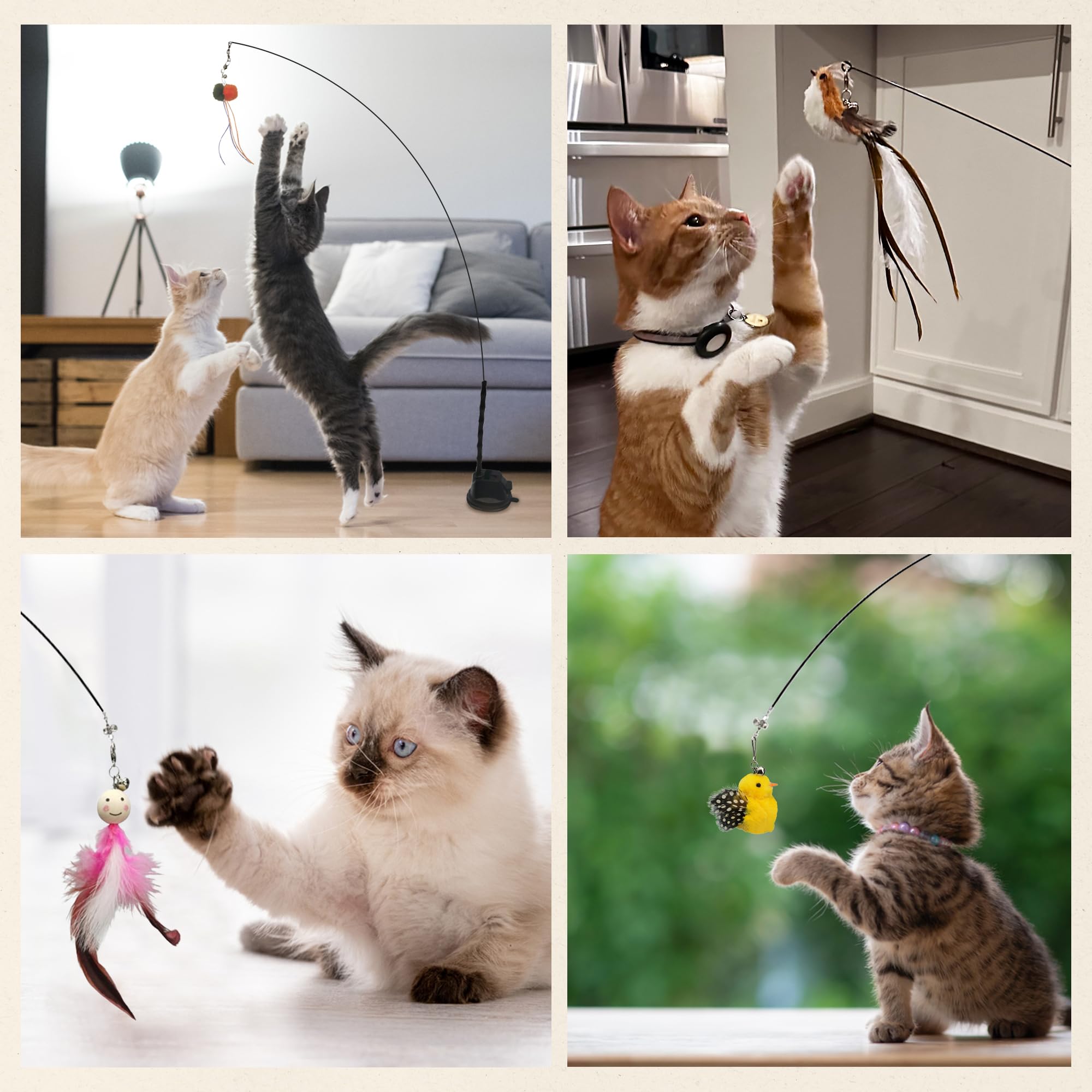 CUTIE PAW PAL replacement feather heads keep playtime fresh