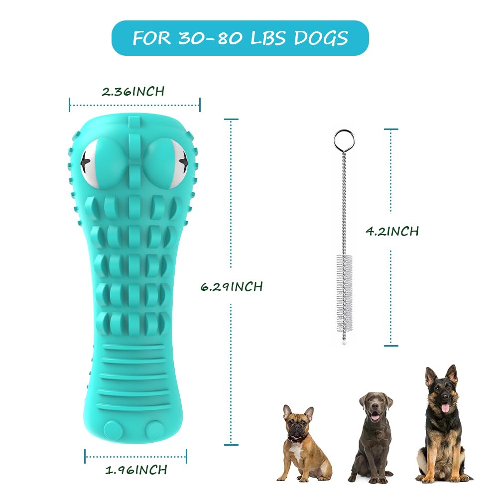 Cutiful gator dog toy cleaning brush included for easy maintenance.