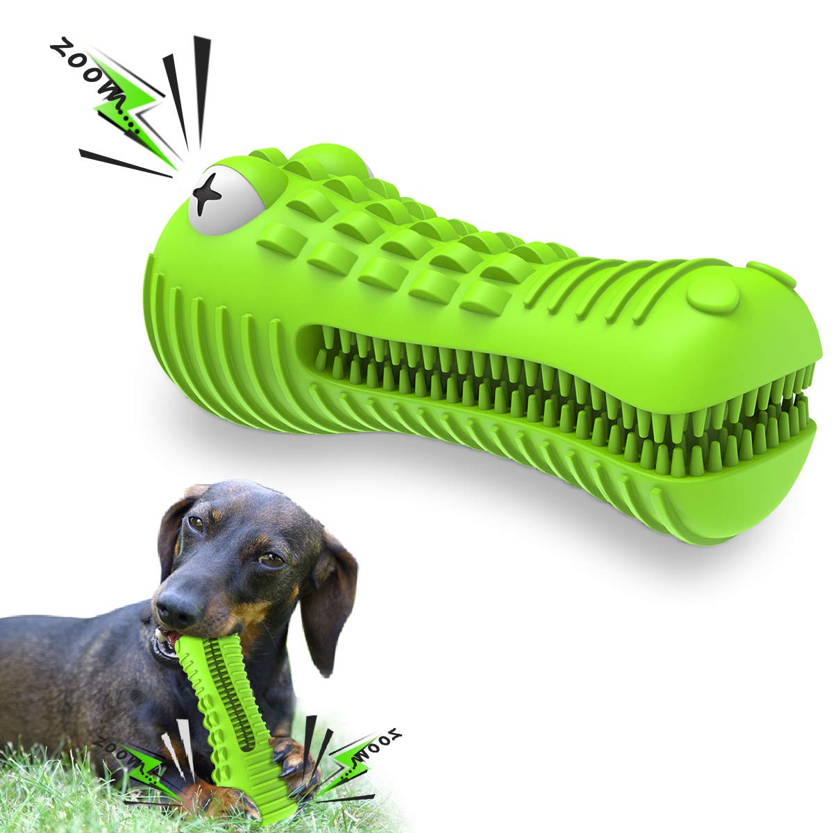 Cutiful gator dog toy front view—durable chew toy for aggressive chewers