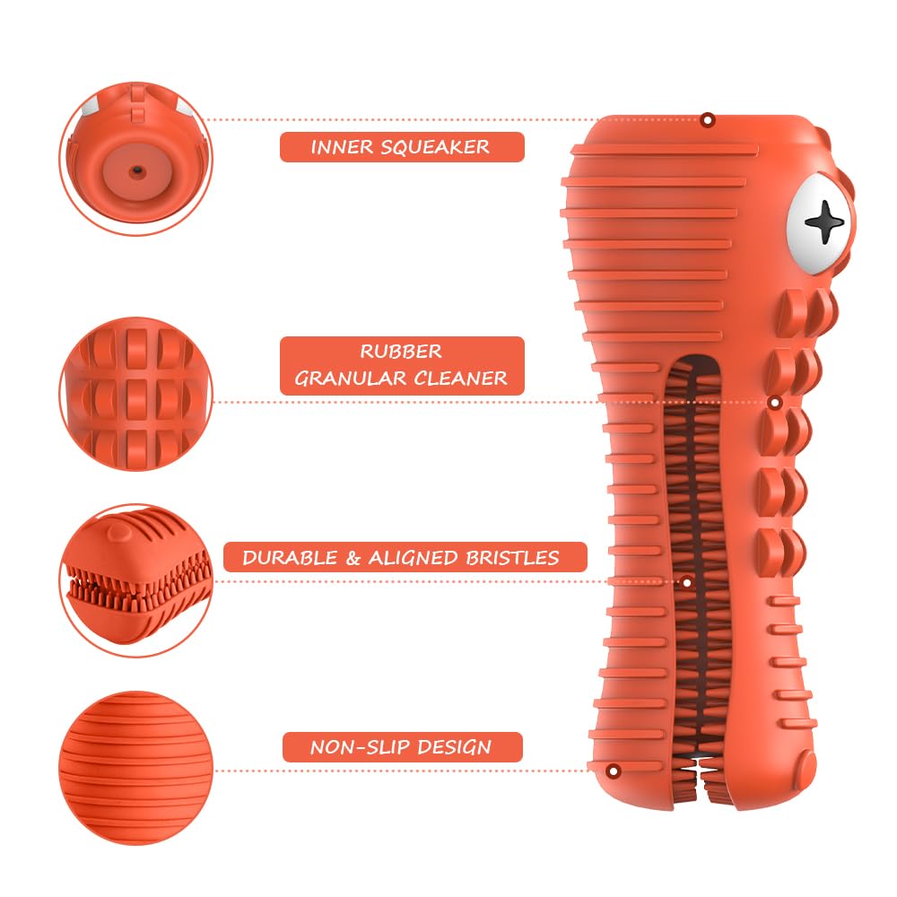 Cutiful gator dog toy squeaker and bristles boost interactive play and cleaning.