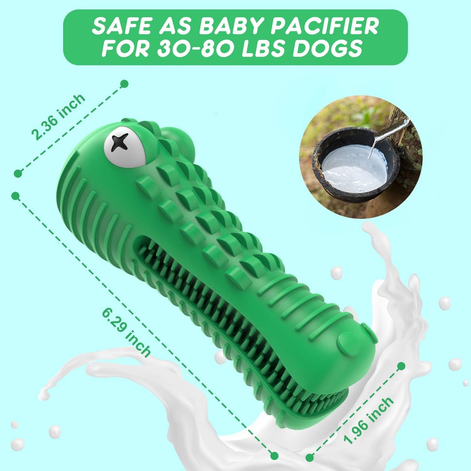 Cutiful gator toy includes a small brush for easy cleaning after chewing.