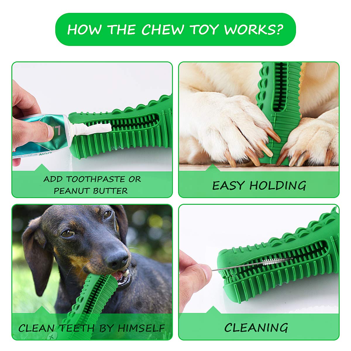 Cutiful gator toy ridges and bristles help clean teeth as dogs chew.