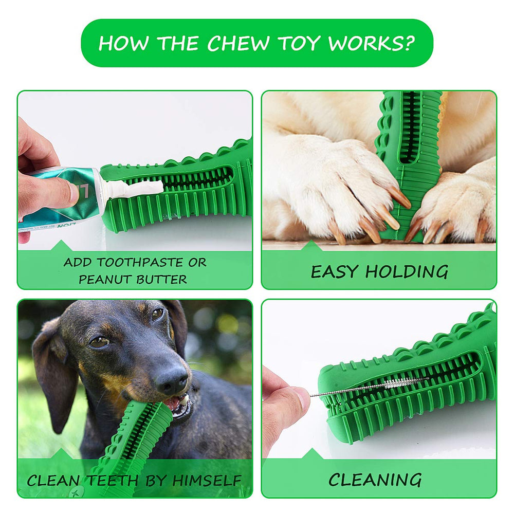Cutiful gator toy ridges and bristles help clean teeth as dogs chew.