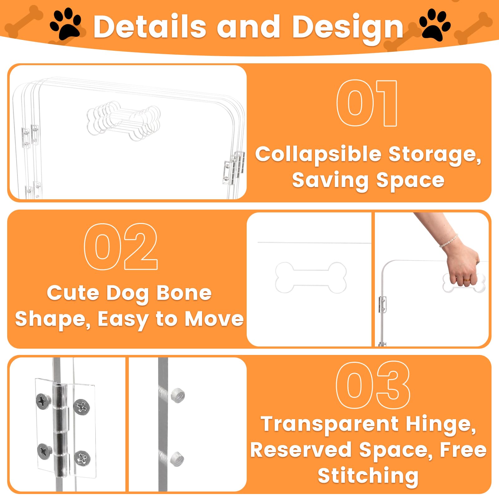 Cutora acrylic dog playpen in-use doorway setup for pet containment.