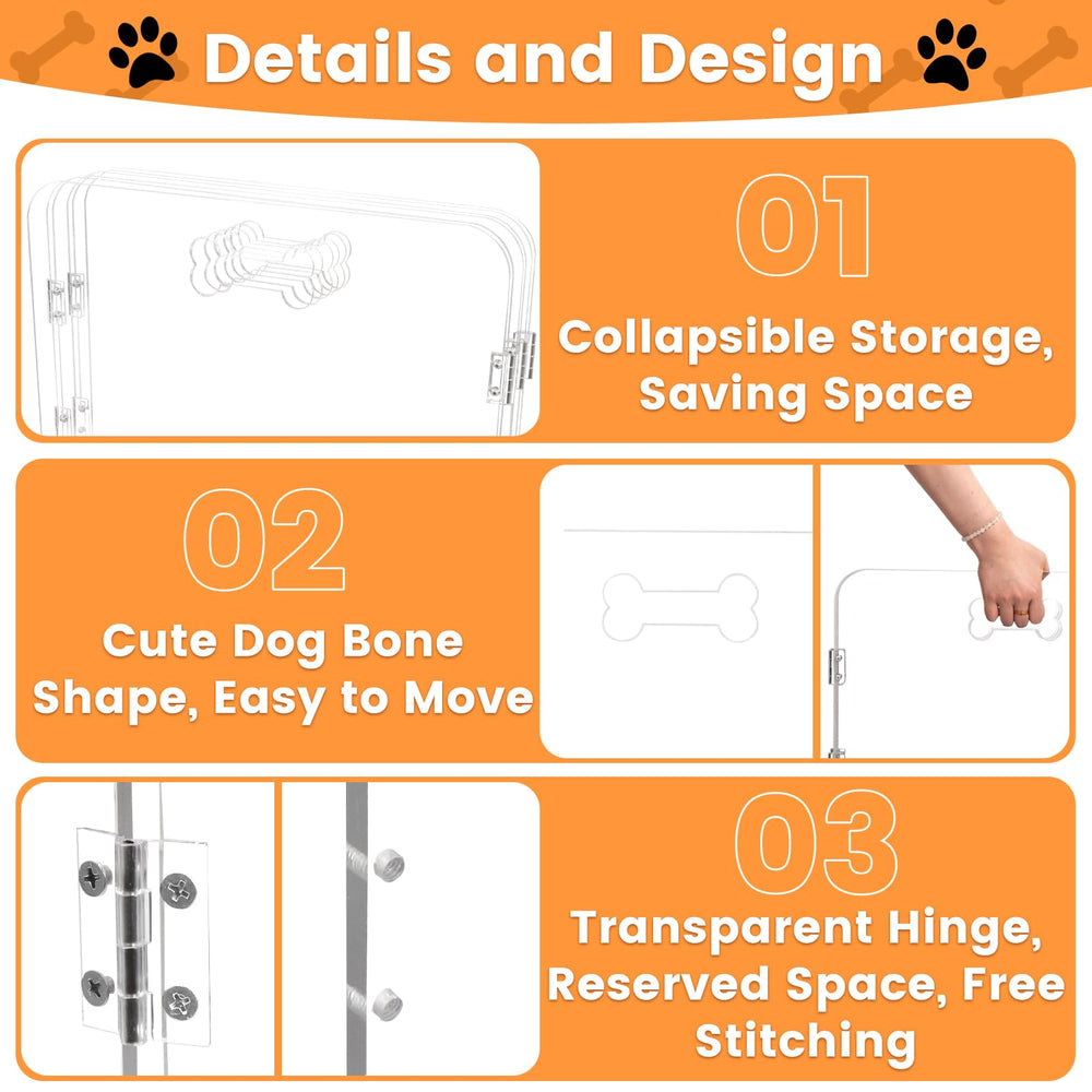 Cutora acrylic dog playpen in-use doorway setup for pet containment.