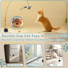CUUOOT kitten toys feather windmills replacement adds dynamic motion for chase behavior