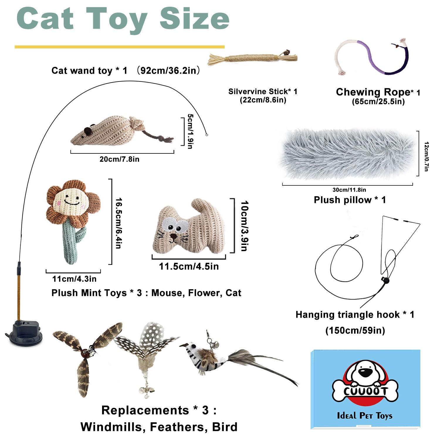 CUUOOT kitten toys plush mint mouse offers soft texture and crinkle sound