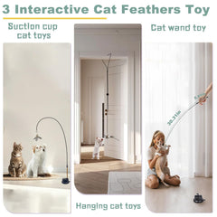 CUUOOT kitten toys suction cup attached to surface supports vertical play sessions