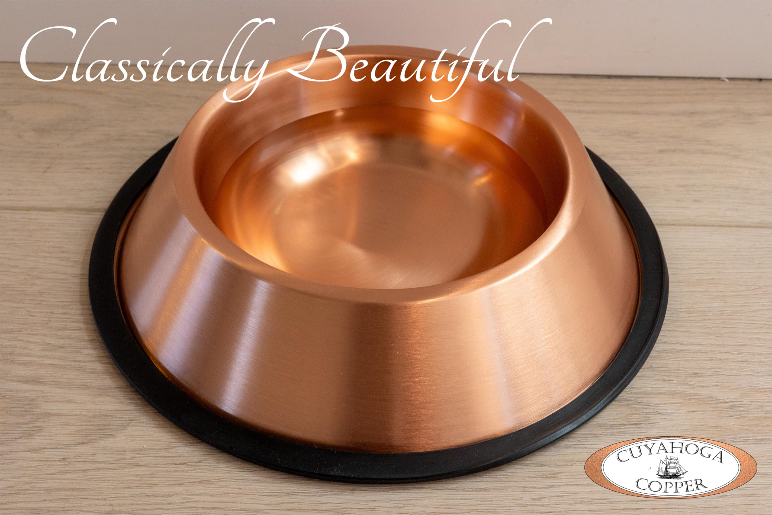 Cuyahoga Copper pure pet bowl packaging gift-ready appeals to pet lovers.