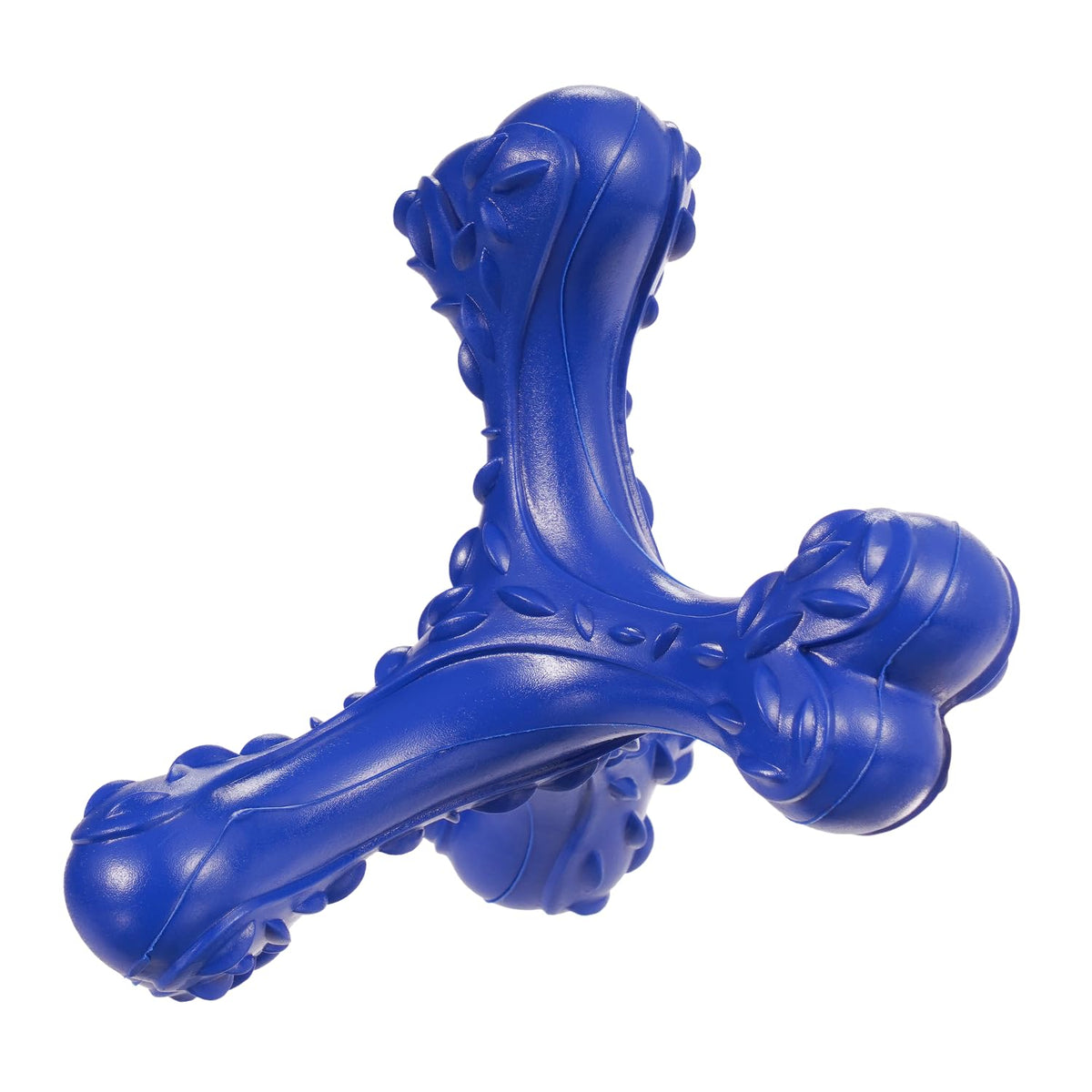 CVALIN indestructible bone chew toy deep blue for aggressive chewers.