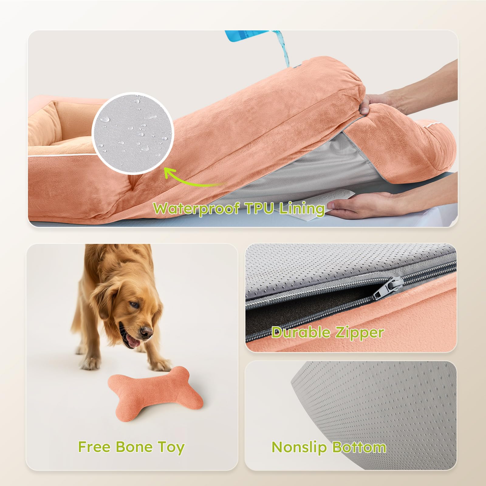 CWAWZ dog bed-bone-toy provides enrichment during rest.