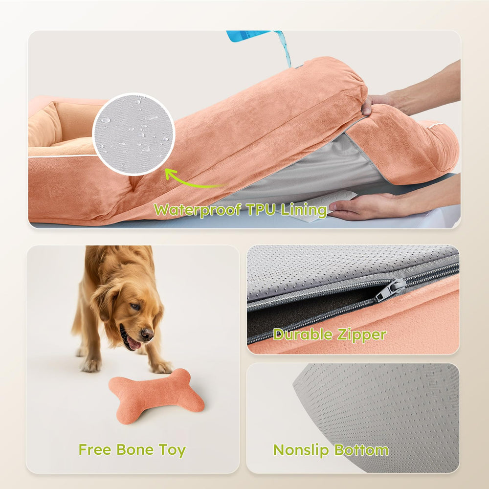CWAWZ dog bed-bone-toy provides enrichment during rest.