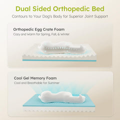 CWAWZ dog bed cooling-gel-foam-layer provides cool, plush rest.