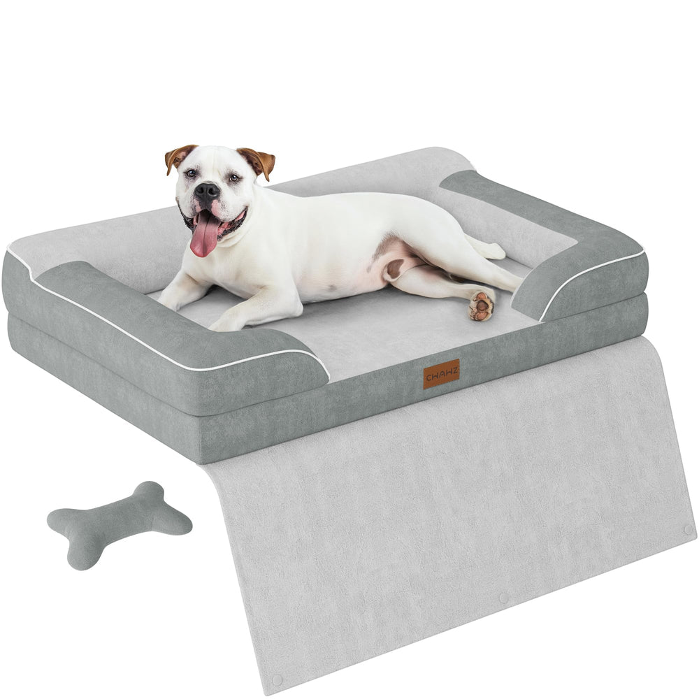 CWAWZ dog bed orthopedic-foam closeup shows joint support for aging dogs.