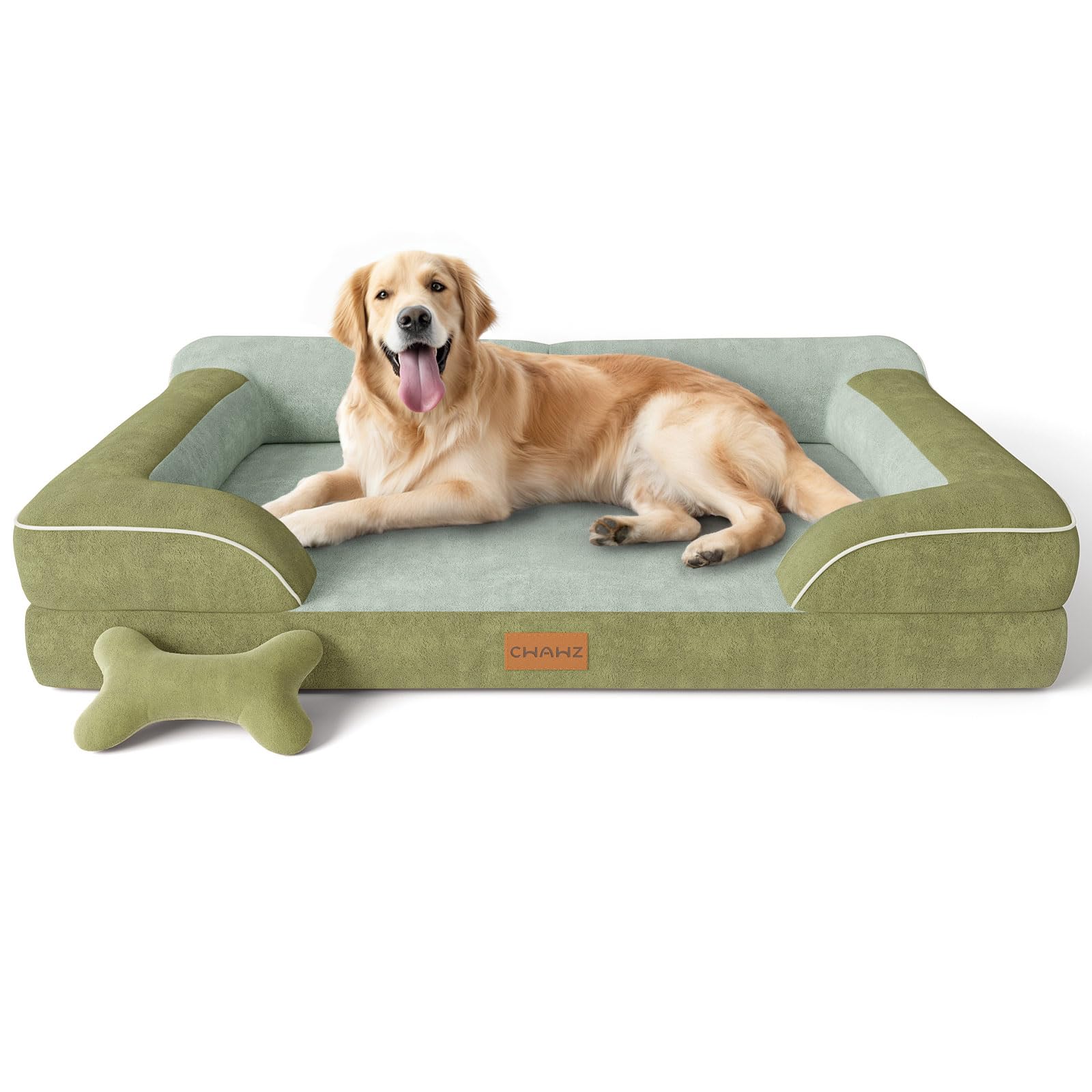 CWAWZ extra large dog bed shows orthopedic foam layer for joint support during rest