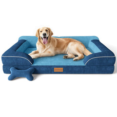CWAWZ extra-large dog bed showing orthopedic foam layer for joint support.