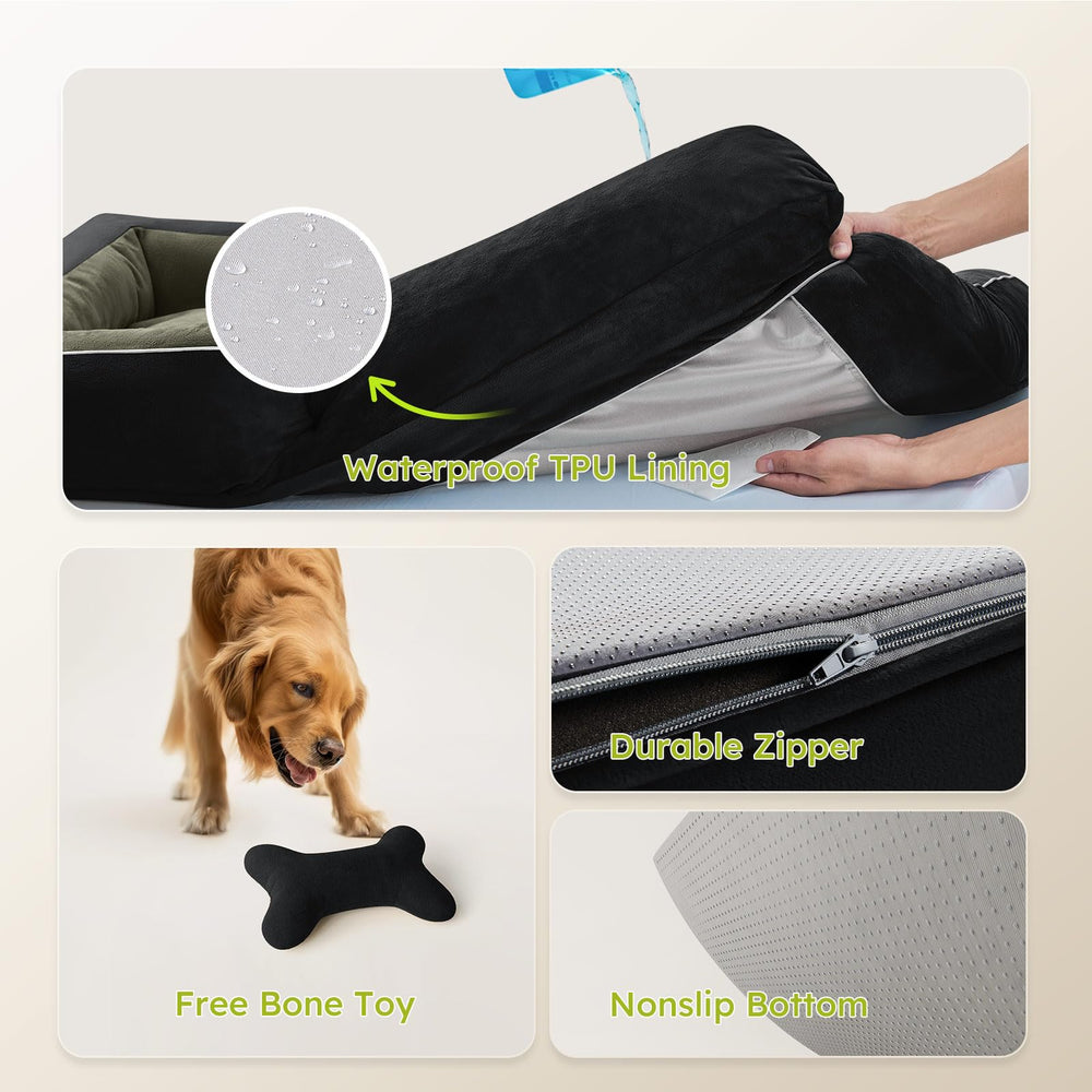 CWAWZ Jumbo Dog Bed nonslip-bottom helps stay in place.