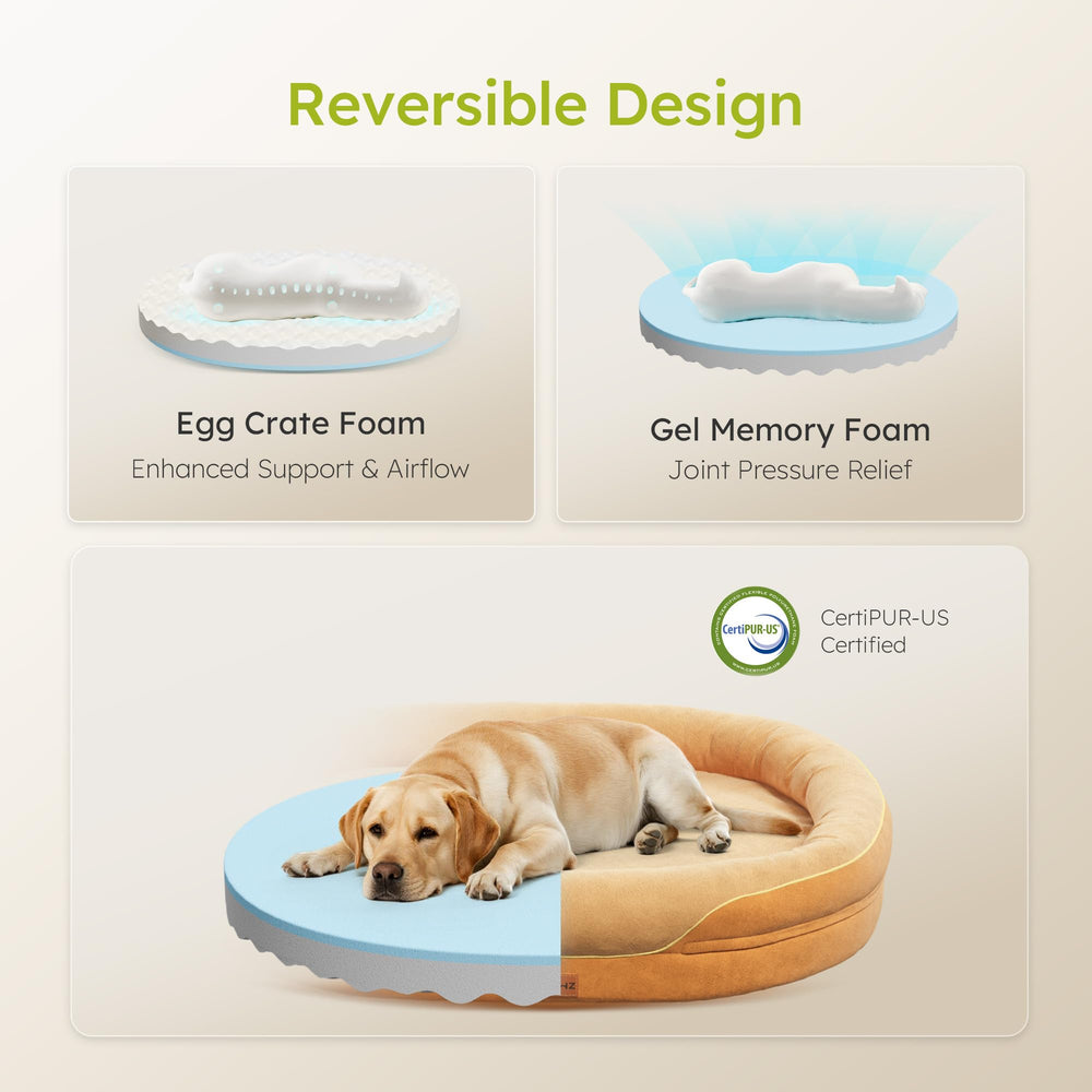 CWAWZ Jumbo Orthopedic Dog Bed memory foam detail reveals contouring comfort.
