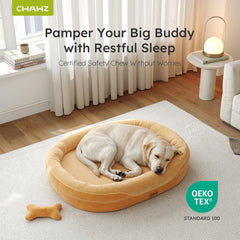 CWAWZ Jumbo Orthopedic Dog Bed bottom view shows non-slip bottom for stable placement.