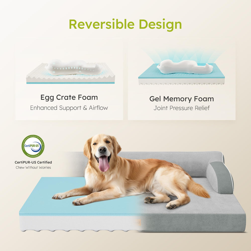 CWAWZ large orthopedic dog bed waterproof cover with zipper aids easy cleaning