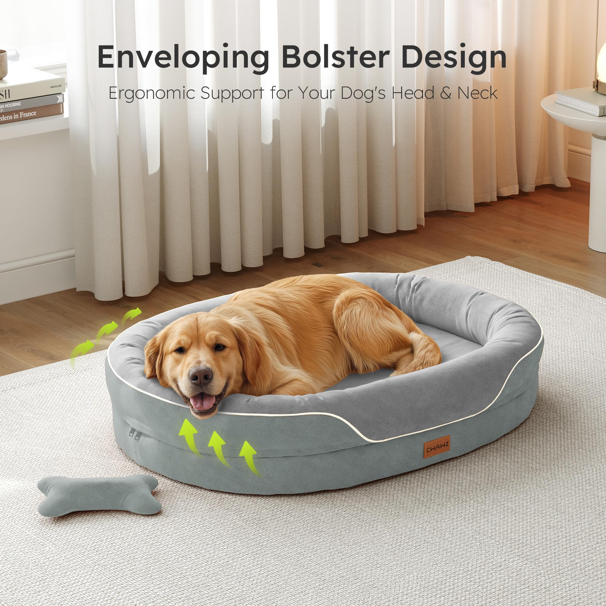 CWAWZ XL orthopedic bed uses gel memory foam to cradle joints for seniors.