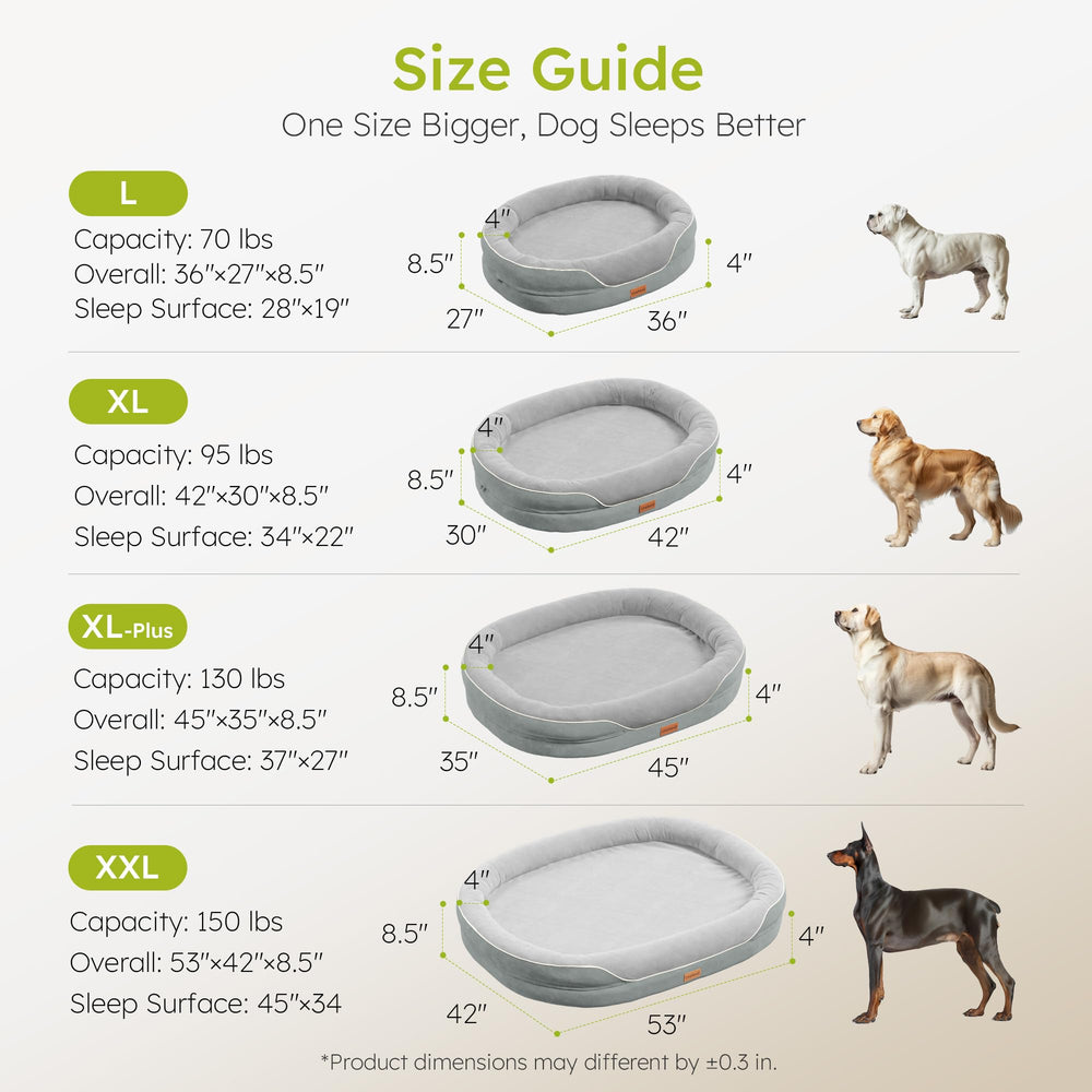 CWAWZ XL orthopedic bed removable cover is easy to machine-wash for upkeep.