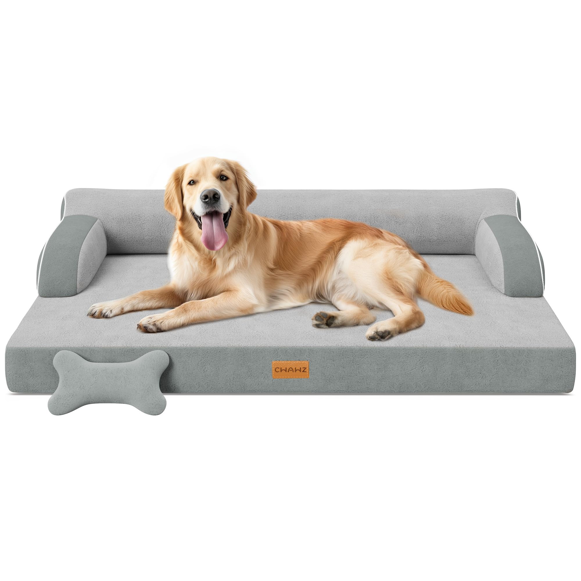 CWAWZ XL orthopedic dog bed foam detail highlights supportive egg-crate padding for steady comfort