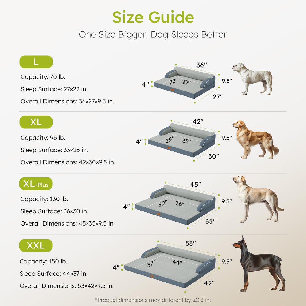 CWAWZ XL gel memory foam comforts dogs with slow-rebound support and cooling feel.