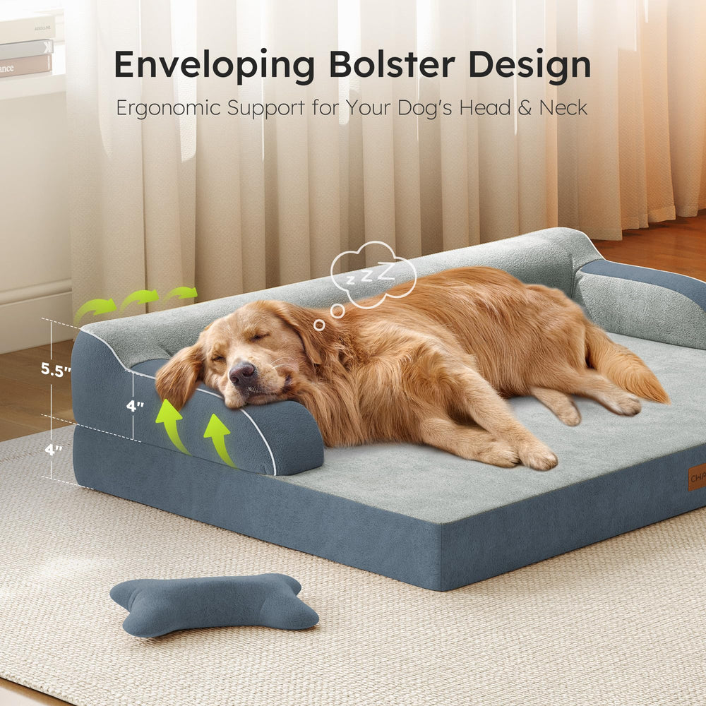CWAWZ XL bed washable cover detail shows machine-washable, removable cover for busy pawrents.