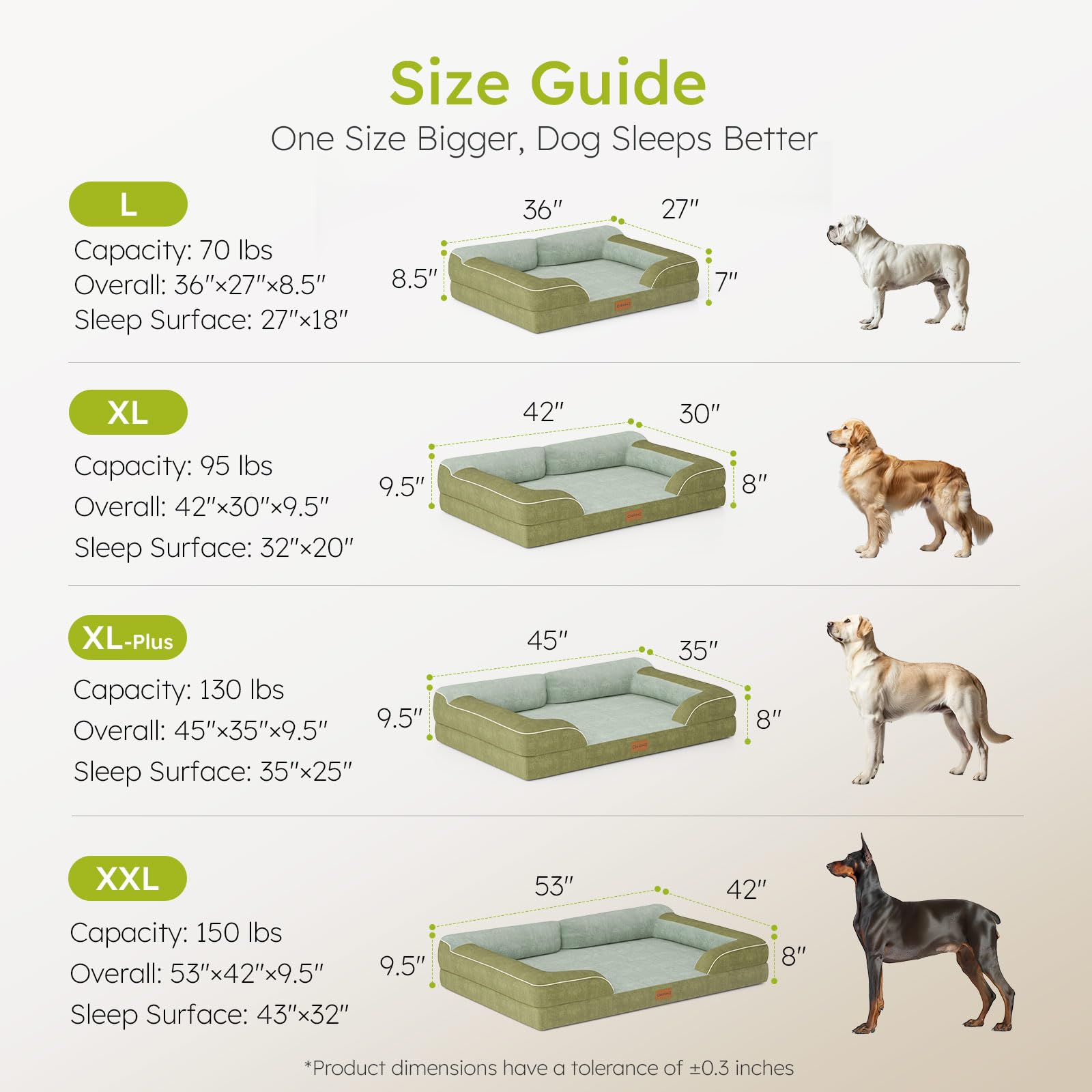 CWAWZ 53-inch bed accommodates extra-large breeds with ample lounging space