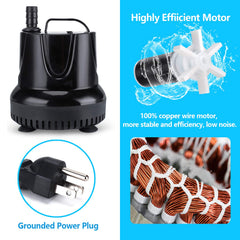 CWKJTOP fountain pump in use in an aquarium creating a gentle current.