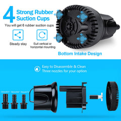 CWKJTOP fountain pump nozzles with three size options for adjustable spray.