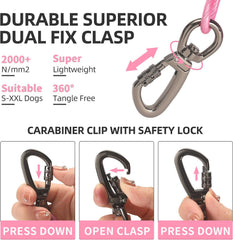 Cwlovys dog tie out cable 360-rotation end reduces tangling during play.