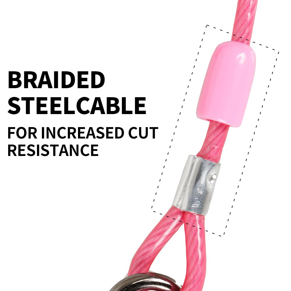 Cwlovys dog tie out cable 4.5mm wire showcases heavy-duty durability for active dogs.