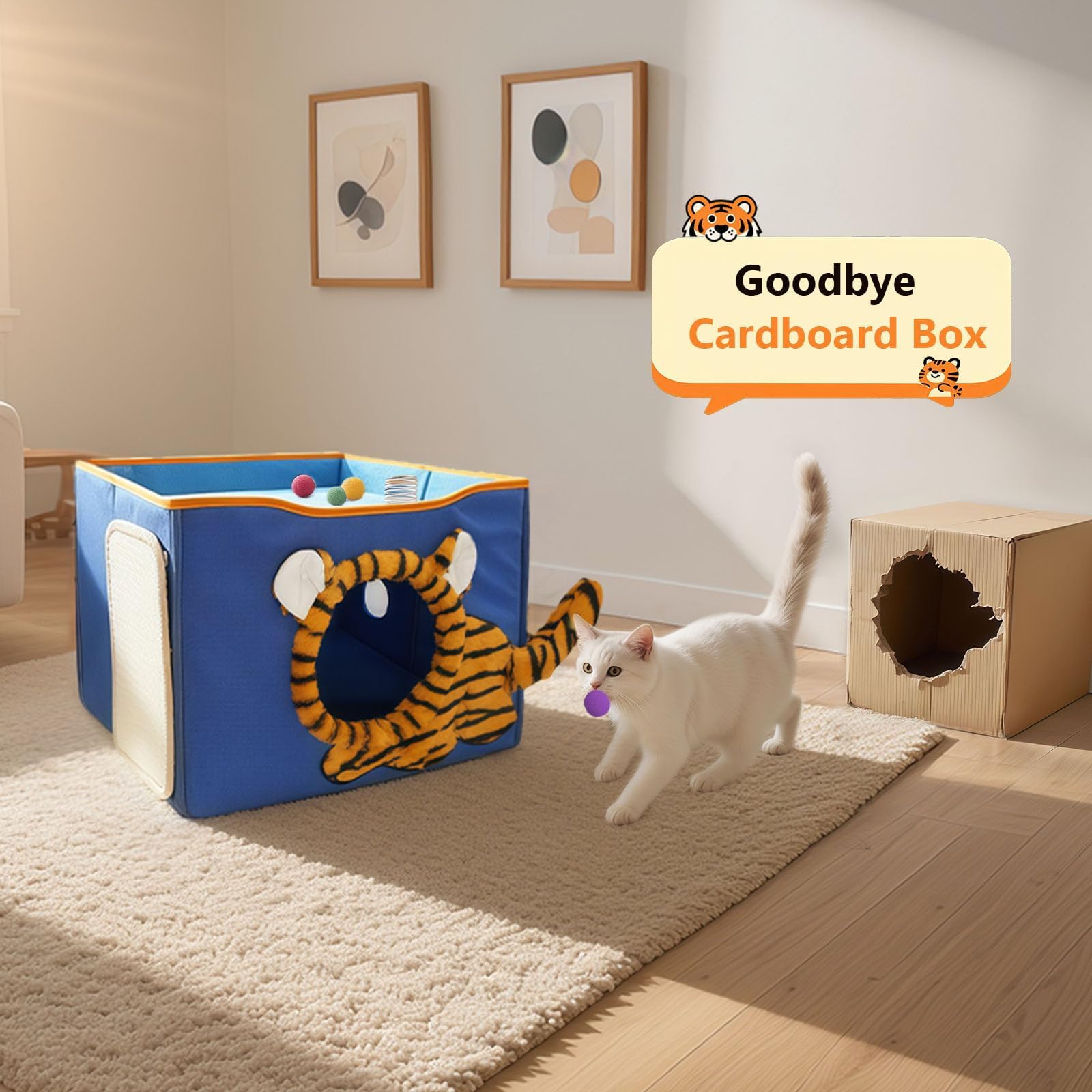 CWV cat house tiger decor blends with home style