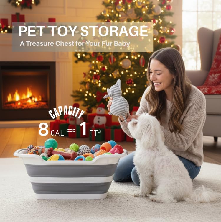 Cyanoe collapsible pet bathtub BPA-free grey material ensures safe bath sessions.