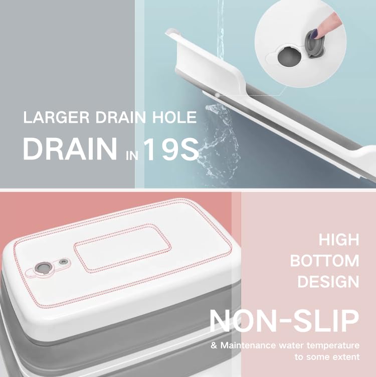 Cyanoe collapsible pet bathtub dimensions illustrate roomy space for small pets.